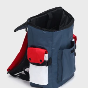 Unisex Red & Blue Hustle Printed Backpack