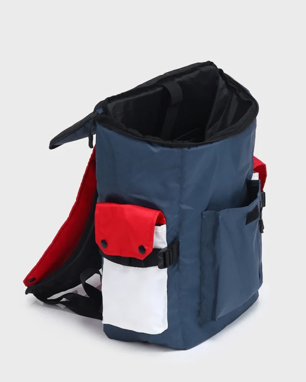 Unisex Red & Blue Hustle Printed Backpack